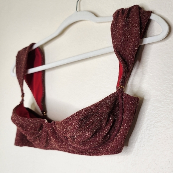 Storm Reid x Pacsun Burgundy Removable Sleeve Bikini Set M-L - Picture 3 of 9